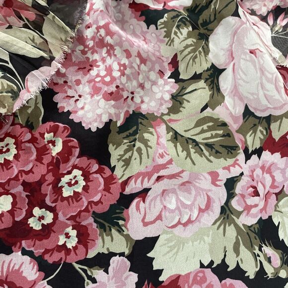 P.A.R.O.S.H. Floral Ruffle Top Shirt Sleeveless Round Collar Black Pink Sz Small - Picture 6 of 10